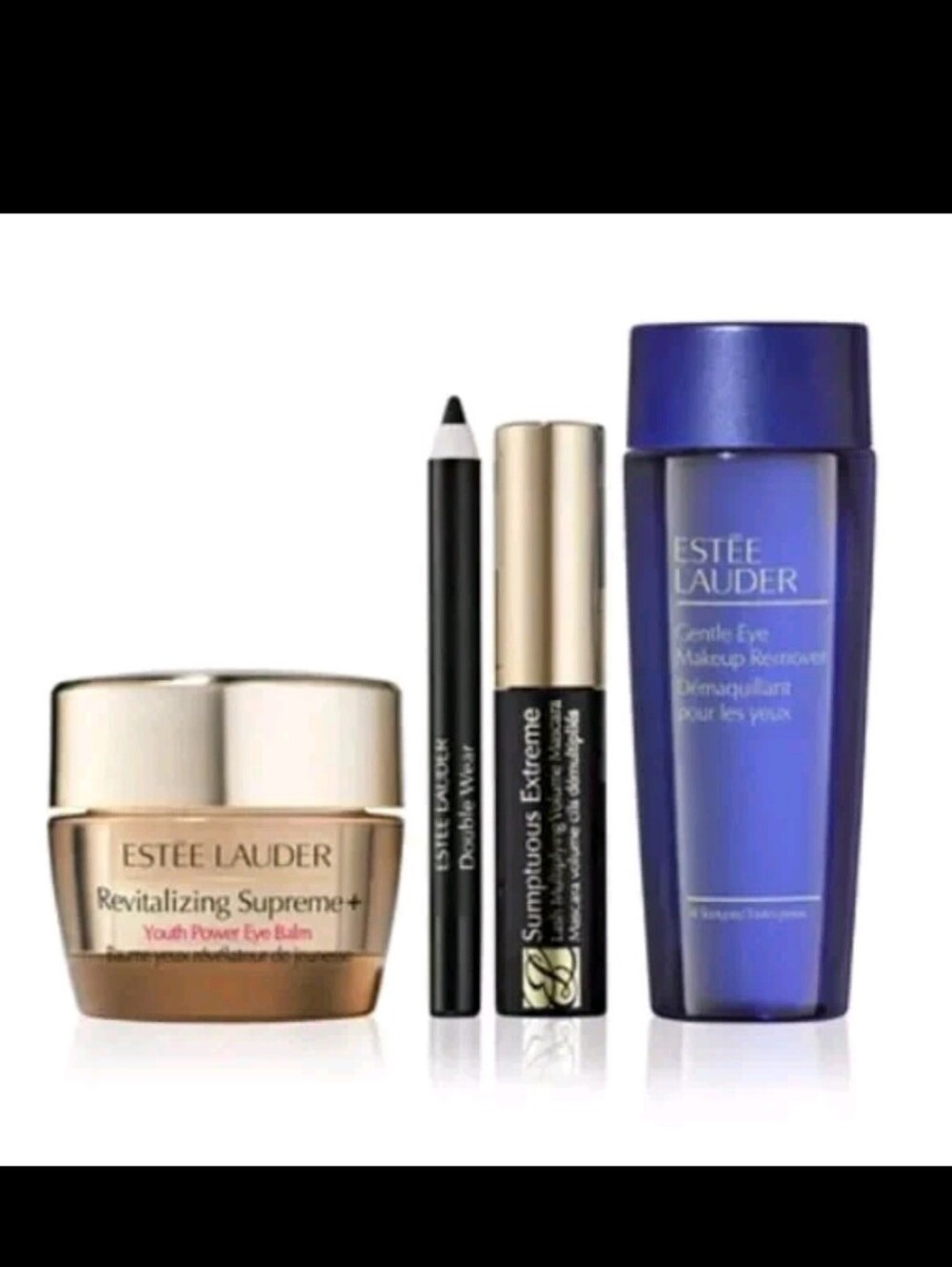 NIP Estee Lauder 4-PC Eye Routine & Make-up Travel Size Gift Set & Sticker Sheet